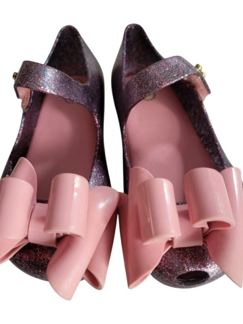 Mini Melissa glitter and bow Mary Janes